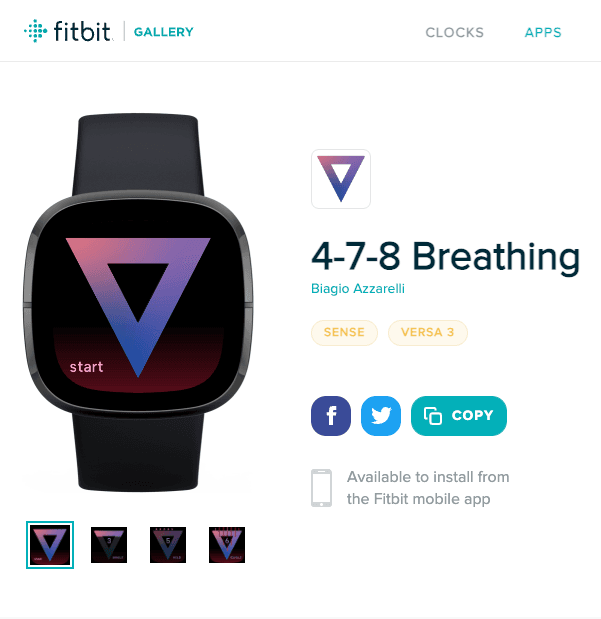 4-7-8 Breathing Fitbit Smartwatch App