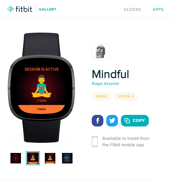 Mindful Breathing Fitbit Smartwatch App